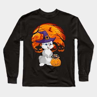 Bunny pumpkin witch Long Sleeve T-Shirt